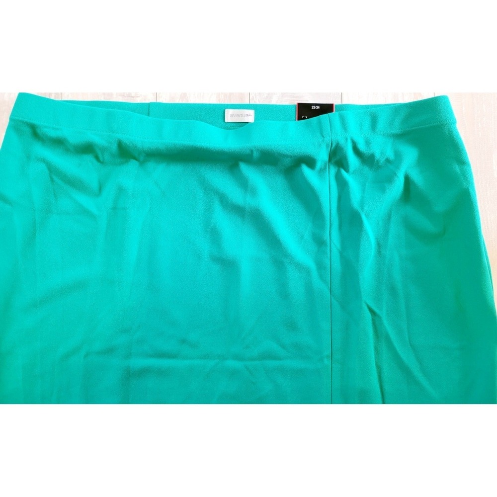 Avenue 22/24 Plus Size Green Pencil Skirt Front Slit Knee‎ Length 2X Bodycon NWT - Picture 7 of 12
